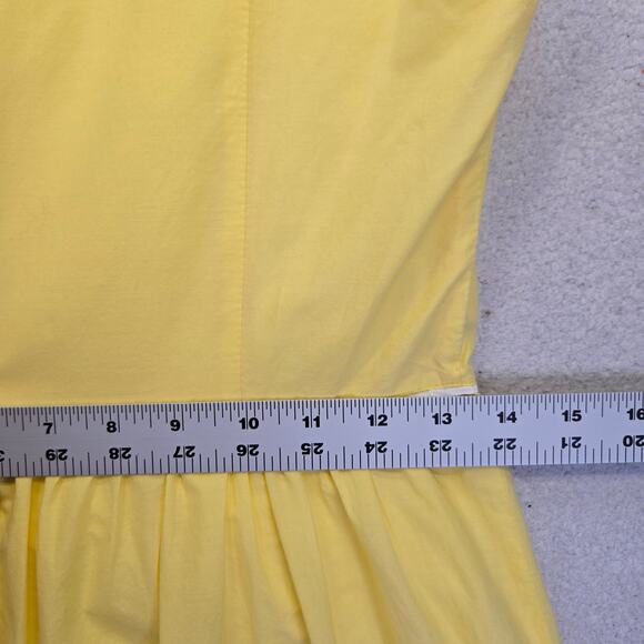 Vineyard Vines Embroidered Shift Dress Womens 0 Yellow Cotton Lined Summer - Picture 10 of 11